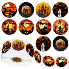 500pcs Halloween Stickers Roll for Kids | 1.5" Round Ghost, Spider & Pumpkin Decals