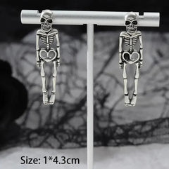 Halloween Skull Earrings | Detachable Skeleton Stud Earrings in Gold & Silver