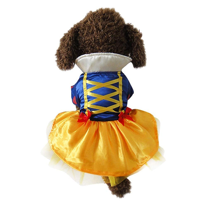 Snow Princess Dog Halloween Costume | Silk & Cotton Dress for Dogs & Cats